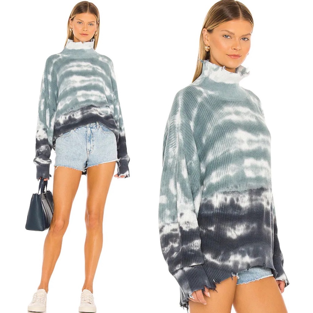 Young Fabulous & Broke Cameron Turtleneck Sweater in Blue Horizon Wash
